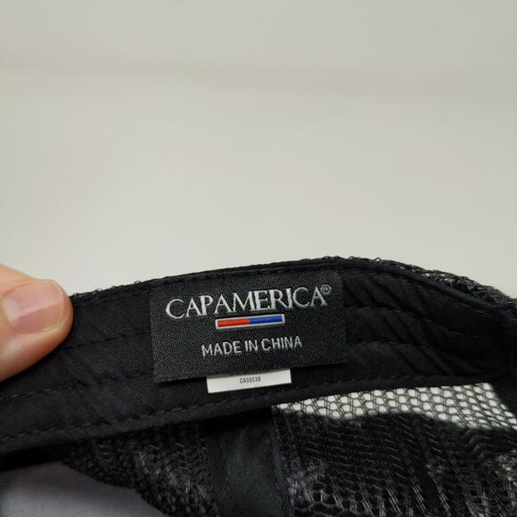 Cap America Snapback Meshback Hat Black Dark Green Camo Embroidered - Picture 11 of 12
